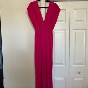 Love Tree Pink V Cut Large Leg Romper Size Small